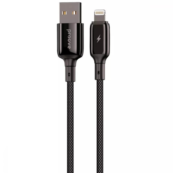 Фото - Кабель синхронізації даних Proove Dense Metal USB to Lightning 2.4A (2m) black (CCDM20001121)