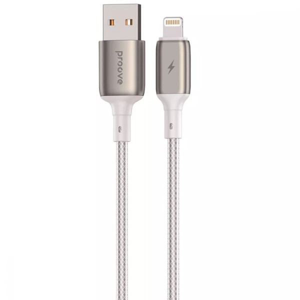 Фото - Кабель синхронізації даних Proove Dense Metal USB to Lightning 2.4A (2m) white (CCDM20001122)
