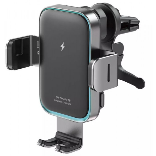 Фото - Автодержатель с беспроводной зарядкой Proove Triple Clamp Pro 15W Metal Gray (479200092)
