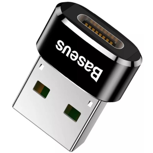 Фото - Перехідник Baseus Mini Type-C female to USB Black (CAAOTG-01)