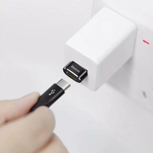 Фото - Перехідник Baseus Mini Type-C female to USB Black (CAAOTG-01)