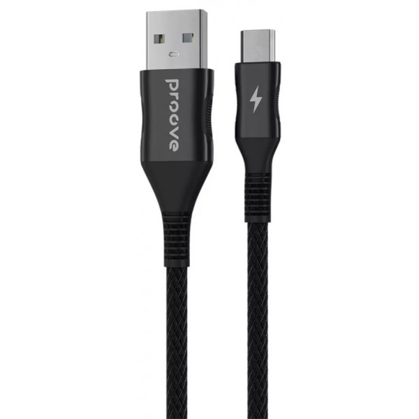 Фото - Кабель синхронізації даних Proove Braided Scout Micro USB 2.4A 1m Black (488530001)