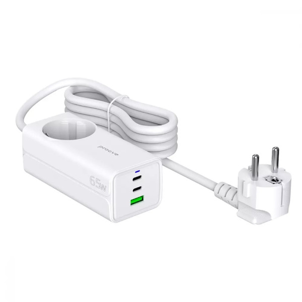 Фото - Мережевий фільтр Proove Power Strip PD-02 65W (2 Type-C + 1USB) White (PSP165210001)