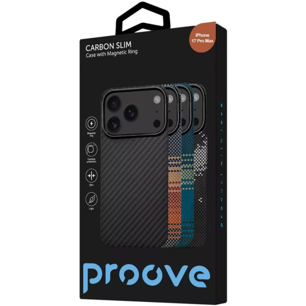 Фото - Чохол для смартфону Proove Carbon Slim with Magnetic Ring iPhone 17 Pro Max nightfall (PCCSIP17PM51)