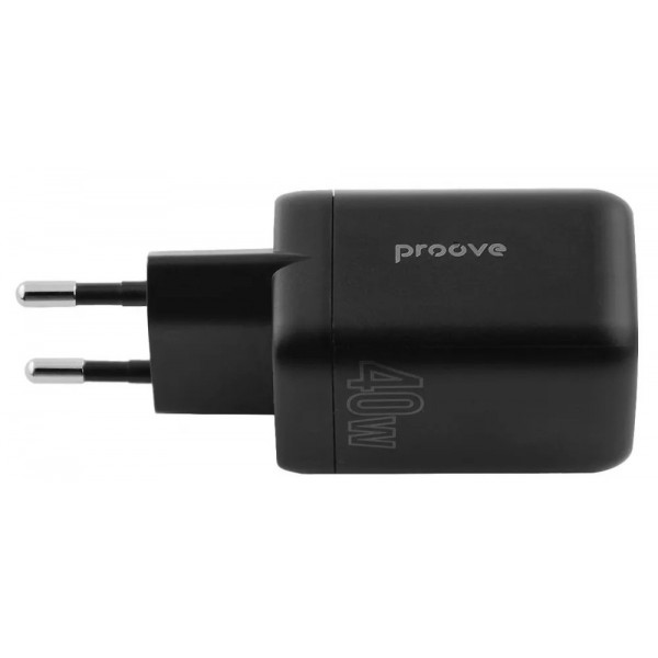 Фото - Мережевий зарядний пристрій Proove Silicone Power 40W (Type-C + Type-C) Black