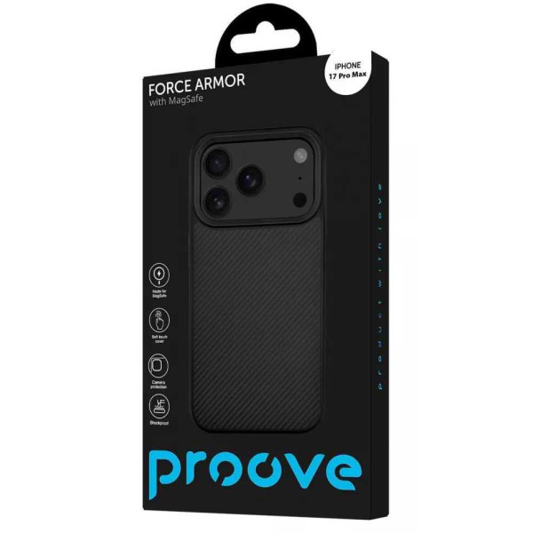 Фото - Чохол для смартфону Proove Force Armor Case with Magnetic Ring iPhone 17 Pro Max Black (PCFAIP17PM02)