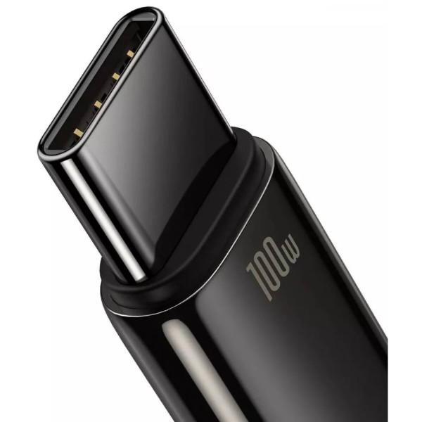 Фото - Кабель Baseus Tungsten Gold Fast Charging USB to Type-C 100W 2m black (CAWJ000101)