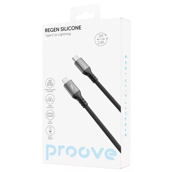 Фото - Кабель Proove ReGen Silicone Type-C to Lightning 1m Black(CCRS60002101)