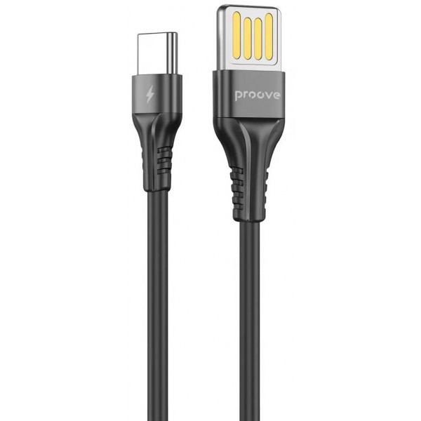 Фото - Кабель синхронизації даних Proove Double Way Silicone Type-C 2.4A 1m Black (CCDS20001201)
