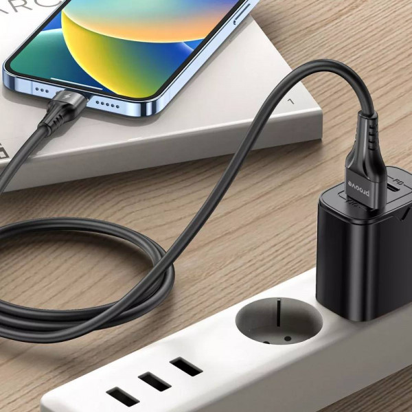 Фото - Кабель синхронизації даних Proove Double Way Silicone Type-C 2.4A 1m Black (CCDS20001201)