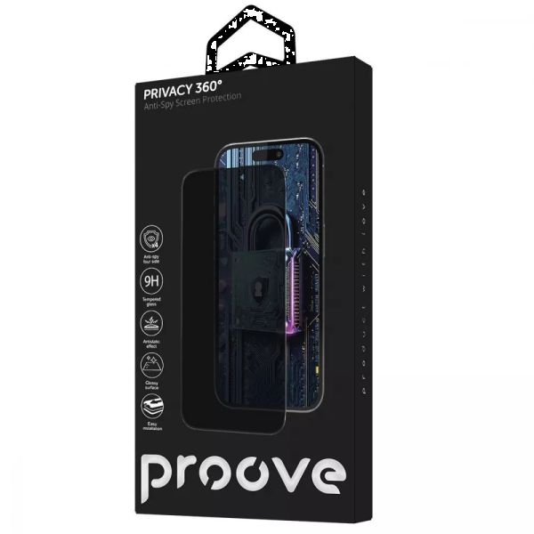Фото - Защитное стекло для смартфона Proove Privacy 360 Installation Box iPhone 15 Pro Max black (PG360I15PM01)