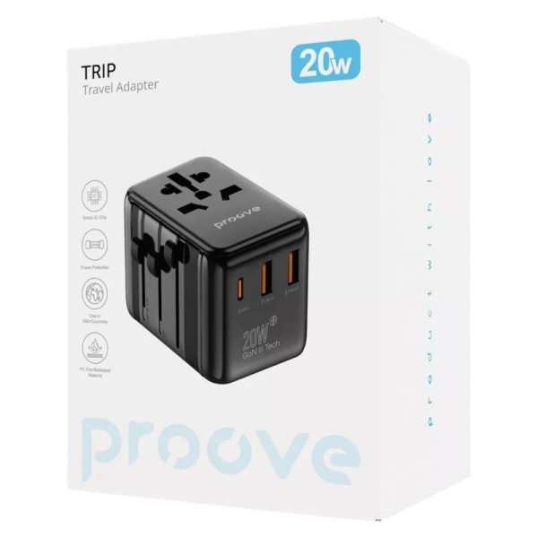 Фото - Мережевий зарядний пристрій Proove Trip 20W black (TATL20310001)