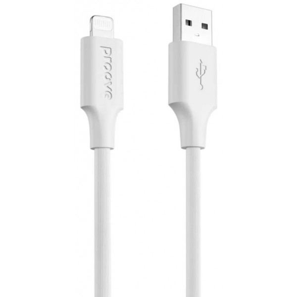 Фото - Кабель синхронізації даних Proove Striped Silicone Lightning 1m White (CCSS00001102)