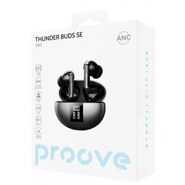 Фото - Навушники вкладиші бездротові TWS Proove Thunder Buds SE TWS with ANC gray (TWTBSE010003)