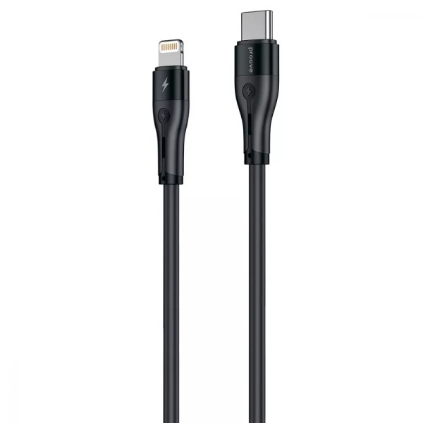 Фото - Кабель синхронізації даних Proove Soft Silicone Type-C to Lightning 27W (2m) black (CCSO27002121)