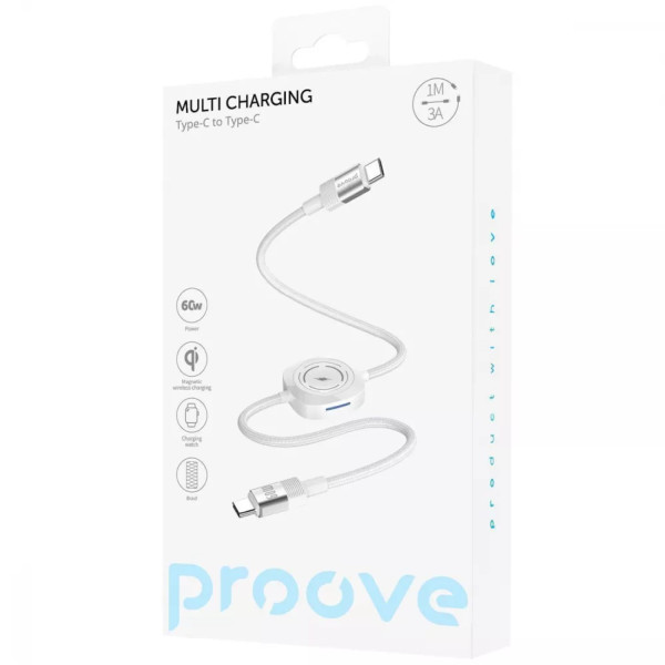 Фото - Кабель синхронизации данных Proove Multi Charging Type-C to Type-C 60W white (CCMT27002101)