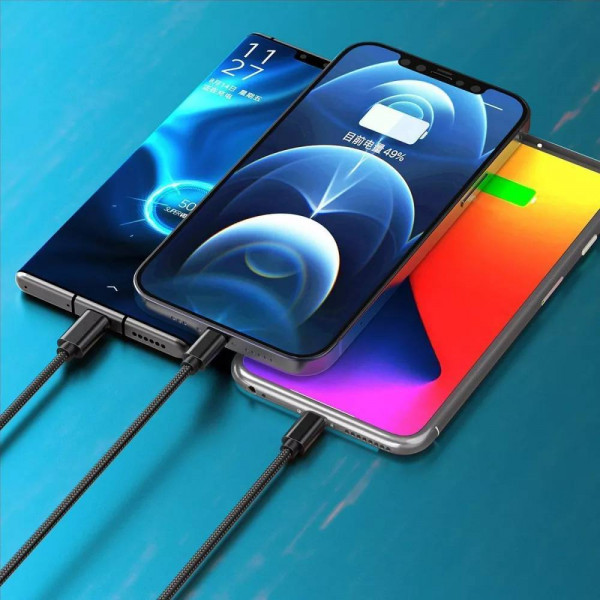 Фото - Кабель синхронізації даних Proove Triple Connection 3 in 1 Type-C + Micro USB + Lightning 1,2m Black (491920001)