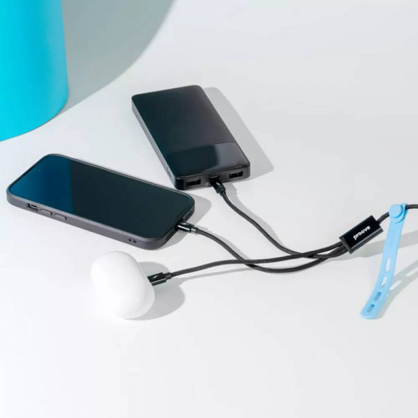 Фото - Кабель синхронізації даних Proove Triple Connection 3 in 1 Type-C + Micro USB + Lightning 1,2m Black (491920001)