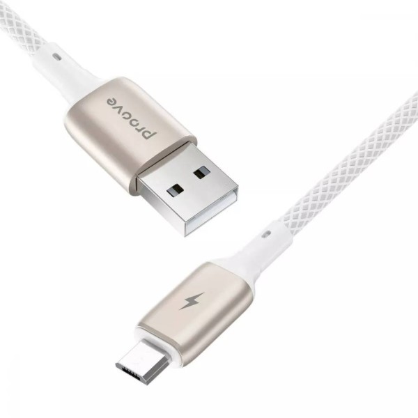 Фото - Кабель синхронизації даних Proove Dense Metal Micro USB 2.4A 1m White (CCDM20001302)
