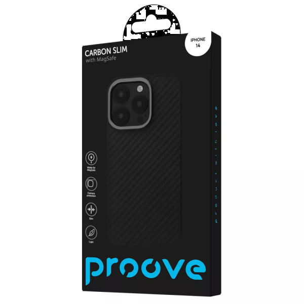 Фото - Чехол для смартфона Proove Carbon Slim with Magnetic Ring iPhone 14 black (PCCSIP140002)