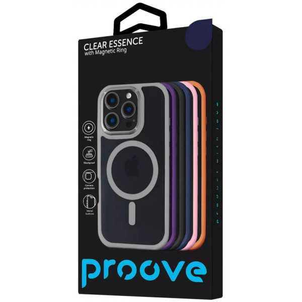 Фото - Чохол для смартфону Proove Clear Essence Case with Magnetic Ring iPhone 14 Pro Gray (PCCEIP14P005)