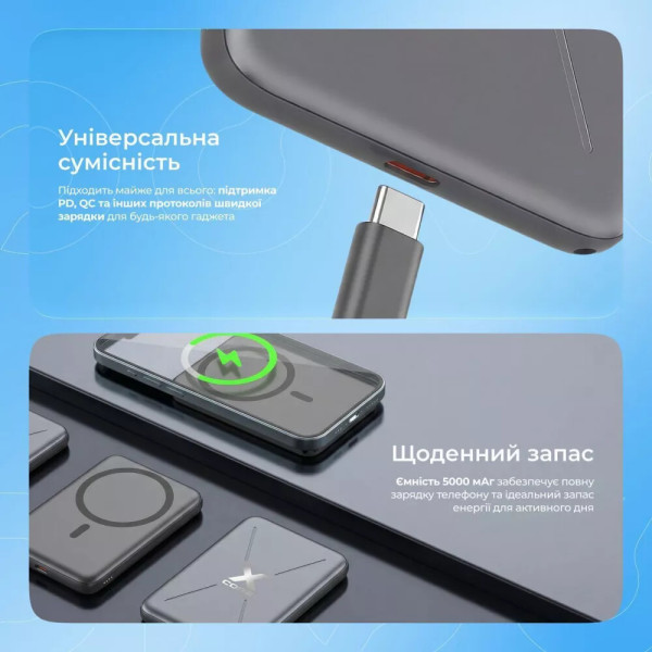 Фото - Батарея мобільна Proove X-Core 20W 5000mAh Gray (PNXC20010003)