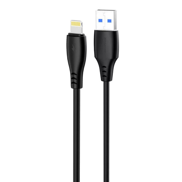 Фото - Кабель синхронізації даних Proove Simple Silicone USB to Lightning 2.4A 1m Black (CCSS12001101)