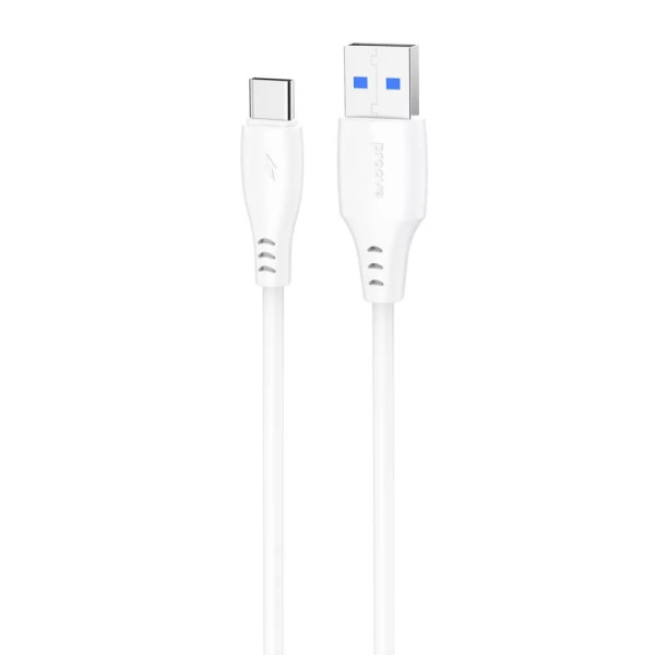 Фото - Кабель синхронізації даних Proove Simple Silicone USB to Type-C 3A 1m White (CCSS15001202)