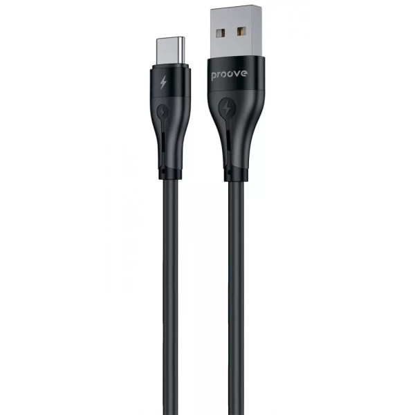 Фото - Кабель синхронізації даних Proove Soft Silicone USB to Type-C 3A 2m Black (CCSO20001221)