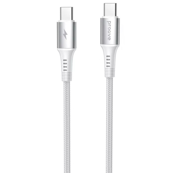 Фото - Кабель синхронизации данных Proove WireX Type-C to Type-C 60W (1m) white (CCWX60002202)
