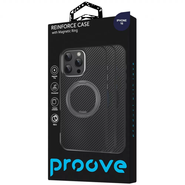 Фото - Чохол для смартфону Proove Reinforce Case with Magnetic Ring iPhone 16 blue (PCREIP160012)