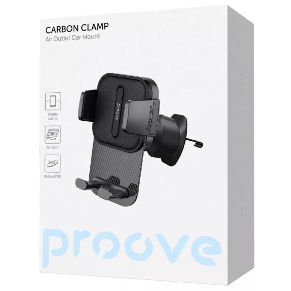 Фото - Автотримач Proove Carbon Clamp Air Outlet Car Mount Black (CHCNA0000001)