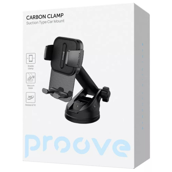 Фото - Автодержатель Proove Carbon Clamp Suction Type Car Mount Black (CHCNS0000001)