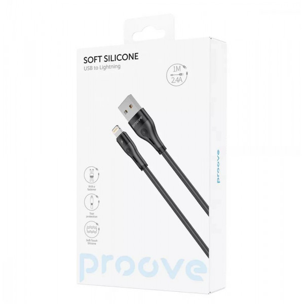 Фото - Кабель Proove Soft Silicone Lightning 2.4A 1m Black (492020001)