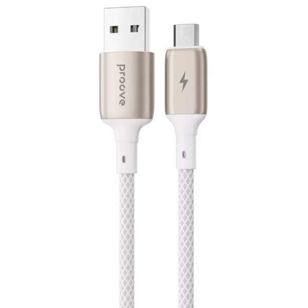 Фото - Кабель синхронизації даних Proove Dense Metal Micro USB 2.4A 1m White (CCDM20001302)