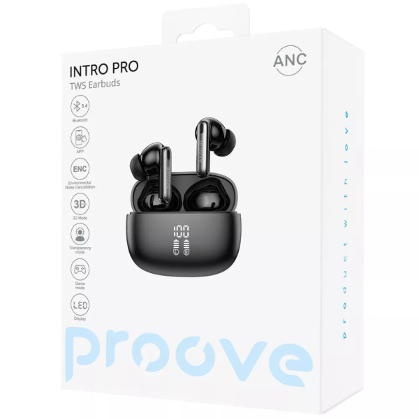 Фото - Навушники вкладиші бездротові TWS Proove Intro Pro TWS with ANC APP black (TWYN54002201)