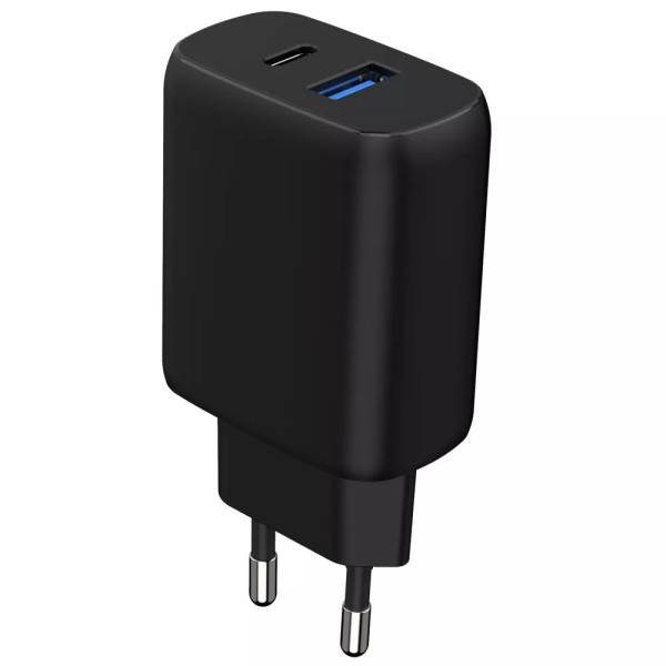Фото - Мережевий зарядний пристрій Proove Silicone Power 2 30W (Type-C + USB) + Cable Type-C to Type-C (1m) black (WCSP23011001)