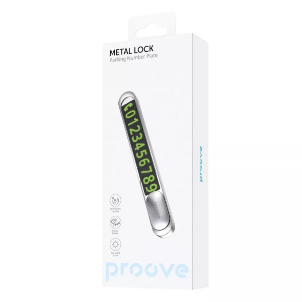 Фото - Парковочная карта Proove Parking Number Plate Metal Lock Silver (AAPM00000006)
