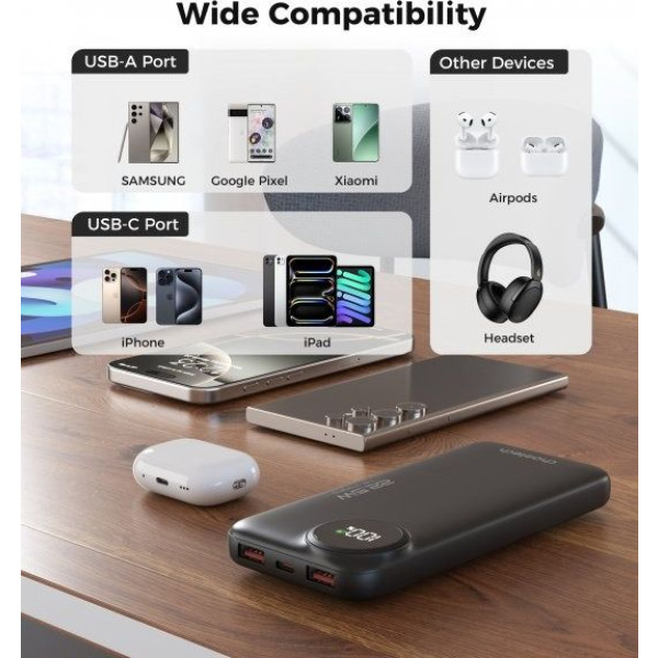 Фото - Батарея мобільна Choetech 10000 mA QC/PD 22.5 Вт Black (B791)