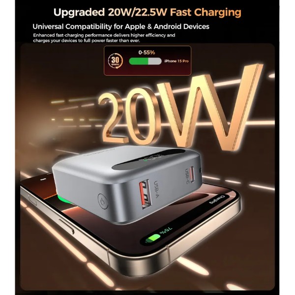Фото - Батарея мобільна Choetech 10000 mAh QC/PD 22,5 Вт Silver (B860-CCGY)