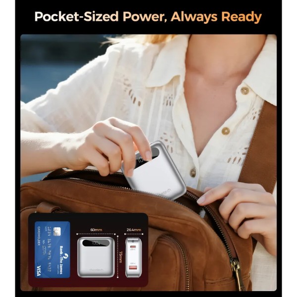 Фото - Батарея мобільна Choetech 10000 mAh QC/PD 22,5 Вт Silver (B860-CCSL)