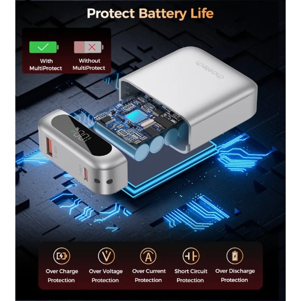 Фото - Батарея мобільна Choetech 10000 mAh QC/PD 22,5 Вт Silver (B860-CCSL)