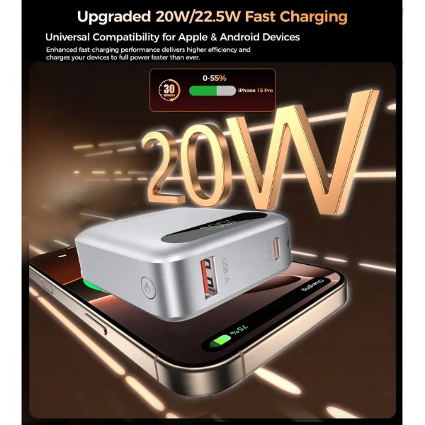 Фото - Батарея мобільна Choetech 10000 mAh QC/PD 22,5 Вт Silver (B860-CCSL)