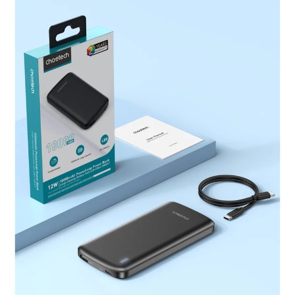 Фото - Батарея мобільна Choetech 10000mAh 12W USB-A,USB-C (B850-ACBK)