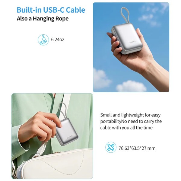Фото - Батарея мобильная Choetech 10000mAh 35W PD3.0 USB-C Silver (B832-SL)