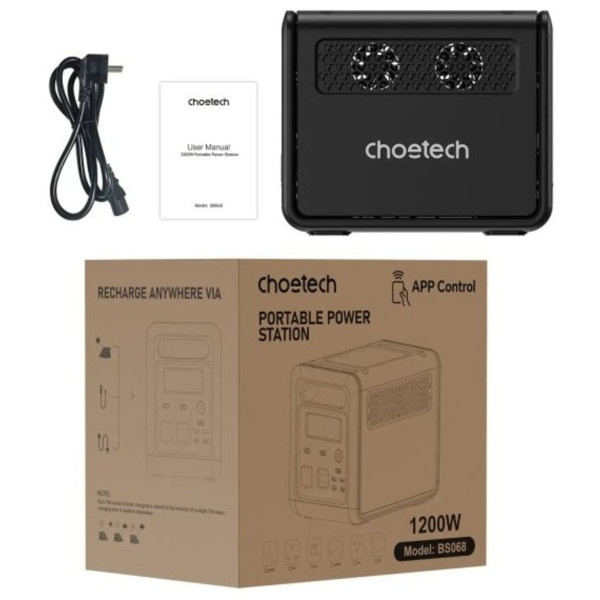 Фото - Зарядна станція універсальна Choetech 1200Вт (BS068-EU-BKGY)