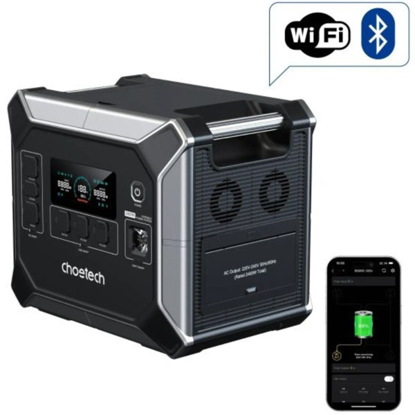 Фото - Зарядна станція універсальна Choetech 2400Вт (BS067-EU-BKSL)