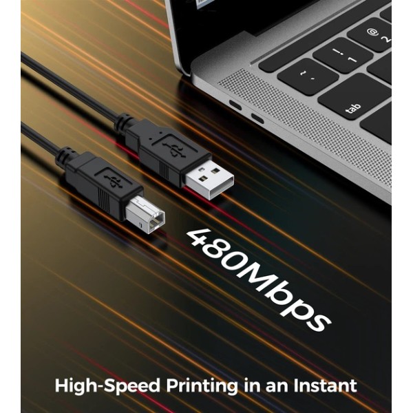 Фото - Кабель USB type A - USB type B Choetech CableOne Printer Cable USB-A to USB-B 480Mbps 3m Black (AB0060-3M-BK)