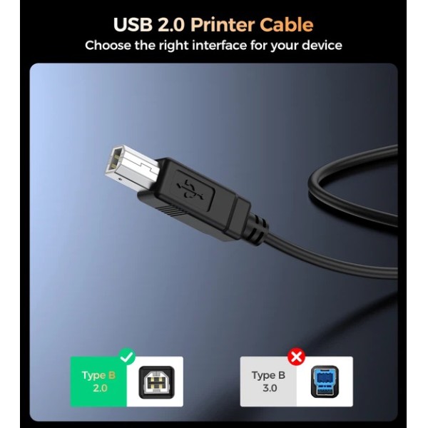 Фото - Кабель USB type A - USB type B Choetech CableOne Printer Cable USB-A to USB-B 480Mbps 1m Black (AB0060-1M-BK)