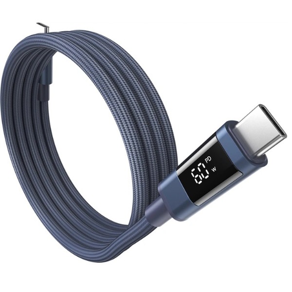 Фото - Кабель Choetech PowerSync Magnetic Digital Cable USB-C to USB-C 60W 1.2m Dark Blue (XCC-1067-BU)